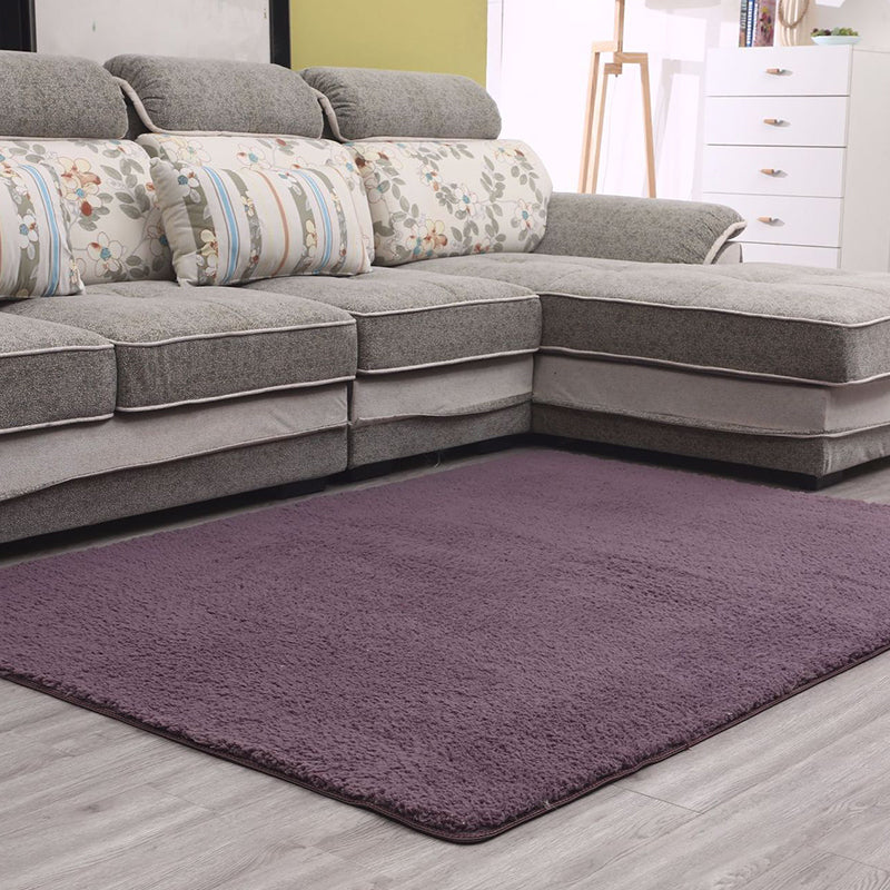 Simple Living Room Rug Multi-Color Solid Color Area Carpet Lamb Wool Non-Slip Easy Care Indoor Rug Purple Clearhalo 'Area Rug' 'Modern' 'Rugs' Rug' 2287893