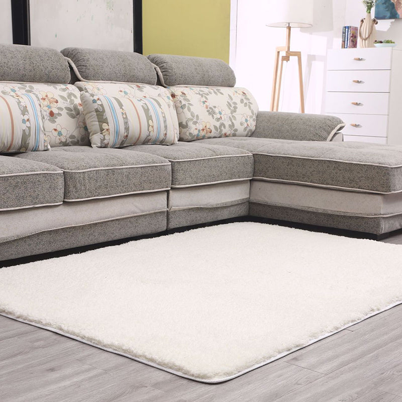 Simple Living Room Rug Multi-Color Solid Color Area Carpet Lamb Wool Non-Slip Easy Care Indoor Rug White Clearhalo 'Area Rug' 'Modern' 'Rugs' Rug' 2287894