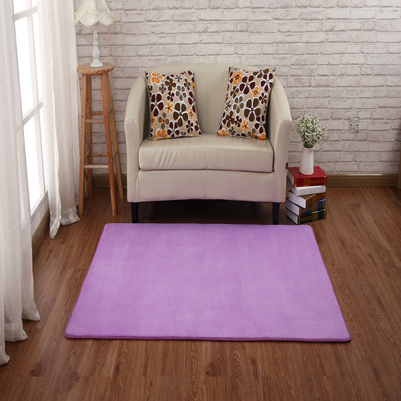 Casual Bedroom Rug Multi Color Solid Color Indoor Rug PVC Non-Slip Easy Care Washable Carpet Dark Purple Clearhalo 'Area Rug' 'Modern' 'Rugs' Rug' 2287895