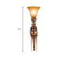 1 Light Wall Light Traditional Flared Amber Glass Wall Mount Light with Gold Elephant Base Clearhalo 'Wall Lamps & Sconces' 'Wall Lights' Lighting' 228791
