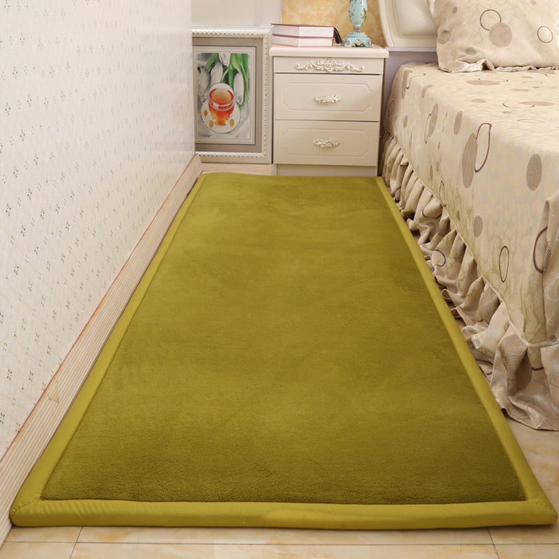 Modern Solid Color Rug Multi Colored Cotton Blend Rug Easy Care Pet Friendly Area Carpet for Living Room Light Army Green Clearhalo 'Area Rug' 'Modern' 'Rugs' Rug' 2287918