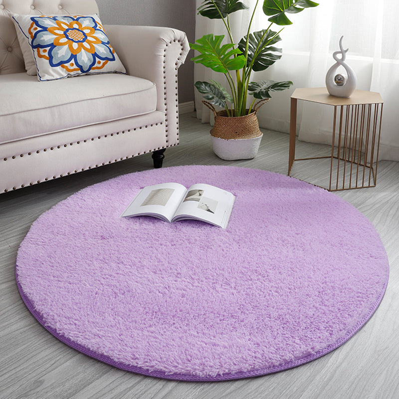 Simplicity Living Room Rug Multi Colored Solid Color Indoor Rug Cotton Blend Non-Slip Backing Easy Care Carpet Purple Clearhalo 'Area Rug' 'Modern' 'Rugs' Rug' 2287962