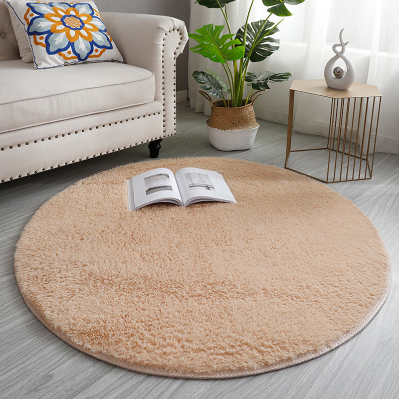 Simplicity Living Room Rug Multi Colored Solid Color Indoor Rug Cotton Blend Non-Slip Backing Easy Care Carpet Camel Clearhalo 'Area Rug' 'Modern' 'Rugs' Rug' 2287964
