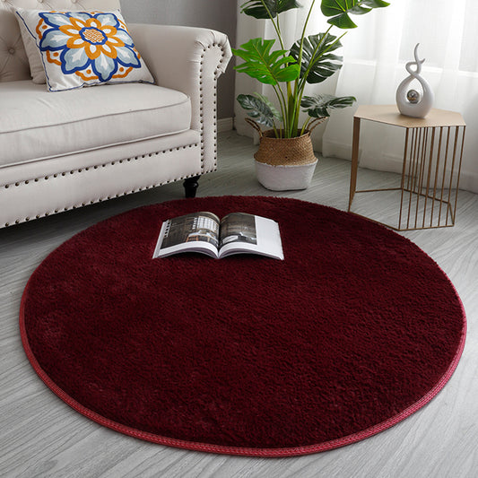 Simplicity Living Room Rug Multi Colored Solid Color Indoor Rug Cotton Blend Non-Slip Backing Easy Care Carpet Burgundy Clearhalo 'Area Rug' 'Modern' 'Rugs' Rug' 2287972