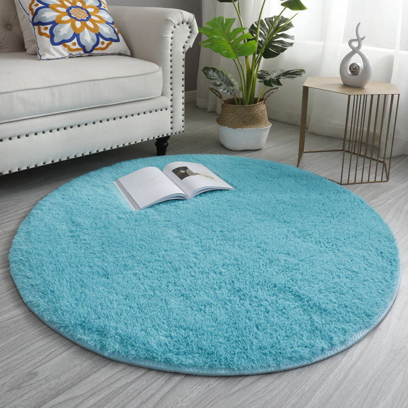 Casual Living Room Rug Multi Colored Solid Color Indoor Rug Polyster Non-Slip Backing Easy Care Carpet Sky Blue Clearhalo 'Area Rug' 'Modern' 'Rugs' Rug' 2287995