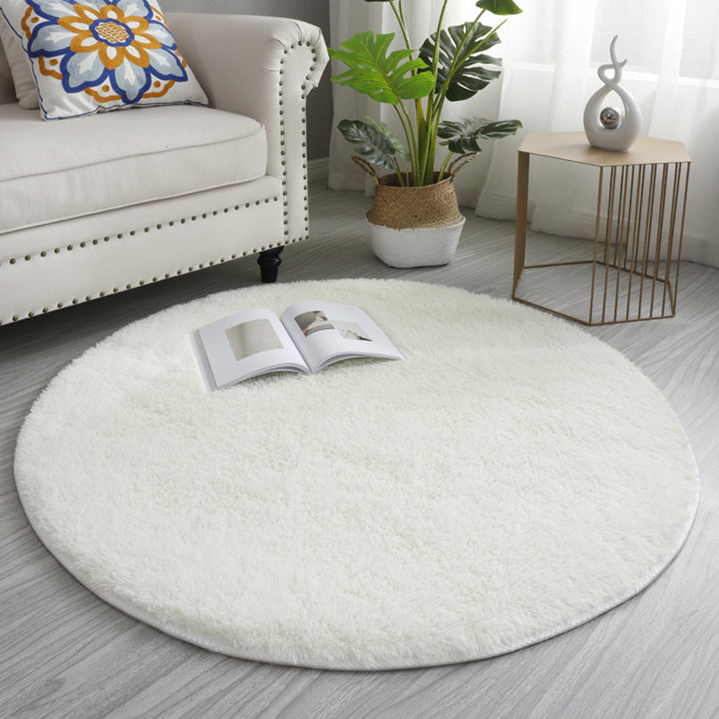 Casual Living Room Rug Multi Colored Solid Color Indoor Rug Polyster Non-Slip Backing Easy Care Carpet White Clearhalo 'Area Rug' 'Modern' 'Rugs' Rug' 2287996