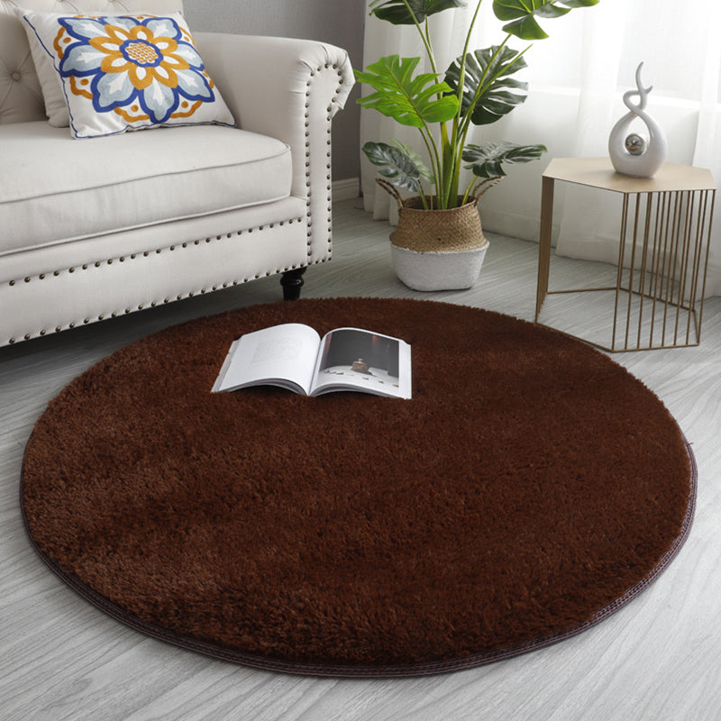 Casual Living Room Rug Multi Colored Solid Color Indoor Rug Polyster Non-Slip Backing Easy Care Carpet Coffee Clearhalo 'Area Rug' 'Modern' 'Rugs' Rug' 2288007