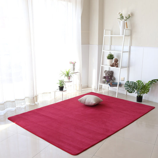 Casual Bedroom Rug Multi Colored Solid Color Carpet Polypropylene Anti-Slip Backing Pet Friendly Area Rug Burgundy Clearhalo 'Area Rug' 'Casual' 'Rugs' Rug' 2288011
