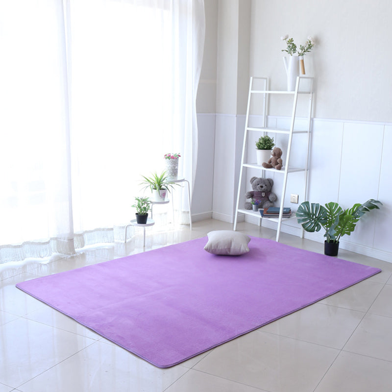 Casual Bedroom Rug Multi Colored Solid Color Carpet Polypropylene Anti-Slip Backing Pet Friendly Area Rug Purple Clearhalo 'Area Rug' 'Casual' 'Rugs' Rug' 2288012