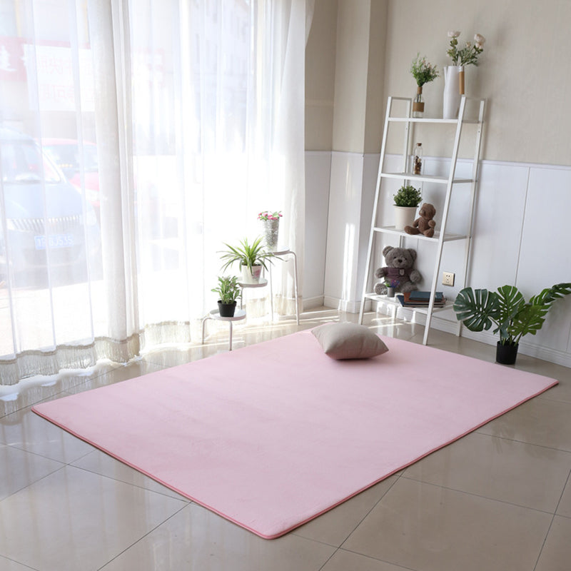Casual Bedroom Rug Multi Colored Solid Color Carpet Polypropylene Anti-Slip Backing Pet Friendly Area Rug Pink Clearhalo 'Area Rug' 'Casual' 'Rugs' Rug' 2288021