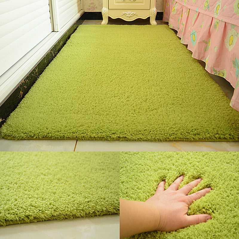 Casual Rug Acrylic Solid Color Area Carpet Easy Care Indoor Rug for Bedroom Green Clearhalo 'Area Rug' 'Rug' 2288035
