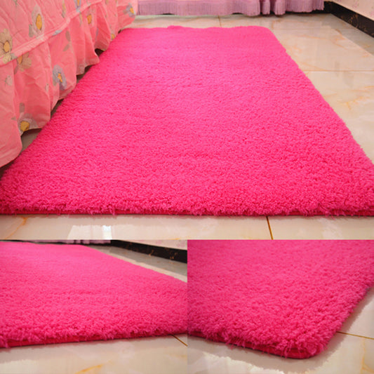 Casual Rug Acrylic Solid Color Area Carpet Easy Care Indoor Rug for Bedroom Rose Red Clearhalo 'Area Rug' 'Rug' 2288037