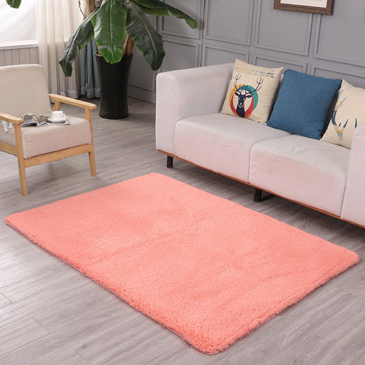 Nordic Solid Color Rug Multi Color PVC Indoor Rug Pet Friendly Anti-Slip Backing Area Carpet for Living Room Pink Clearhalo 'Area Rug' 'Casual' 'Rugs' Rug' 2288042