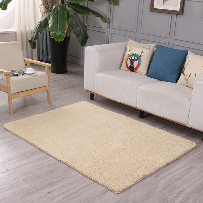 Nordic Solid Color Rug Multi Color PVC Indoor Rug Pet Friendly Anti-Slip Backing Area Carpet for Living Room Light Camel Clearhalo 'Area Rug' 'Casual' 'Rugs' Rug' 2288047