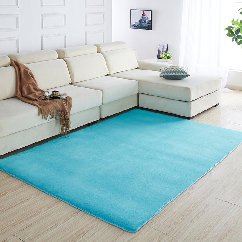 Multi Color Solid Color Rug Polypropylene Relaxing Indoor Rug Anti-Slip Backing Pet Friendly Area Carpet for Room Sky Blue Clearhalo 'Area Rug' 'Casual' 'Rugs' Rug' 2288057
