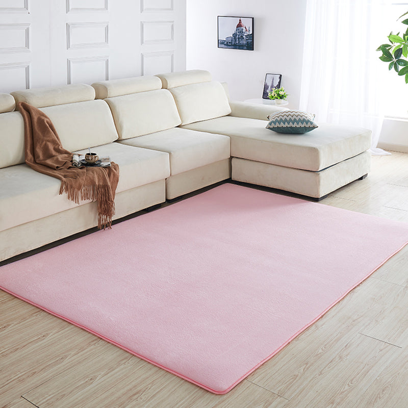 Multi Color Solid Color Rug Polypropylene Relaxing Indoor Rug Anti-Slip Backing Pet Friendly Area Carpet for Room Pink Clearhalo 'Area Rug' 'Casual' 'Rugs' Rug' 2288060