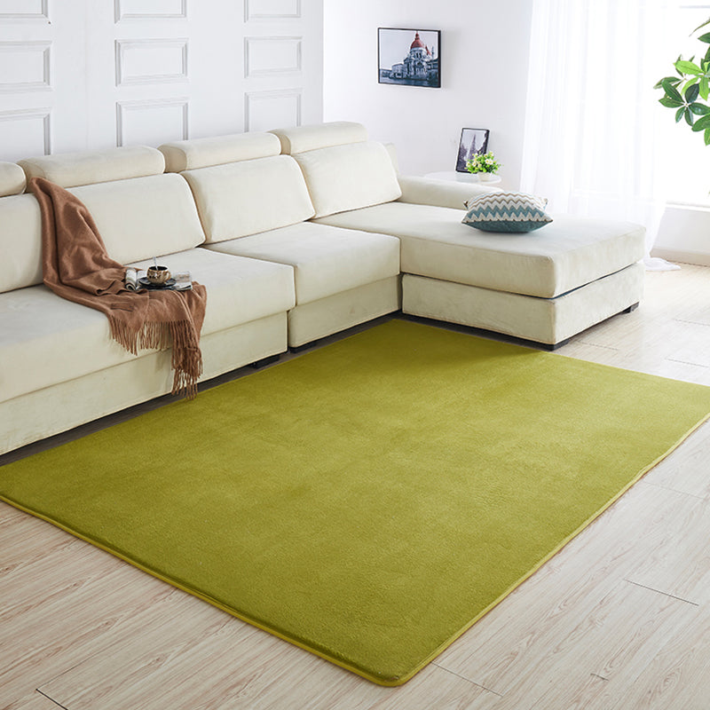 Multi Color Solid Color Rug Polypropylene Relaxing Indoor Rug Anti-Slip Backing Pet Friendly Area Carpet for Room Green Clearhalo 'Area Rug' 'Casual' 'Rugs' Rug' 2288063