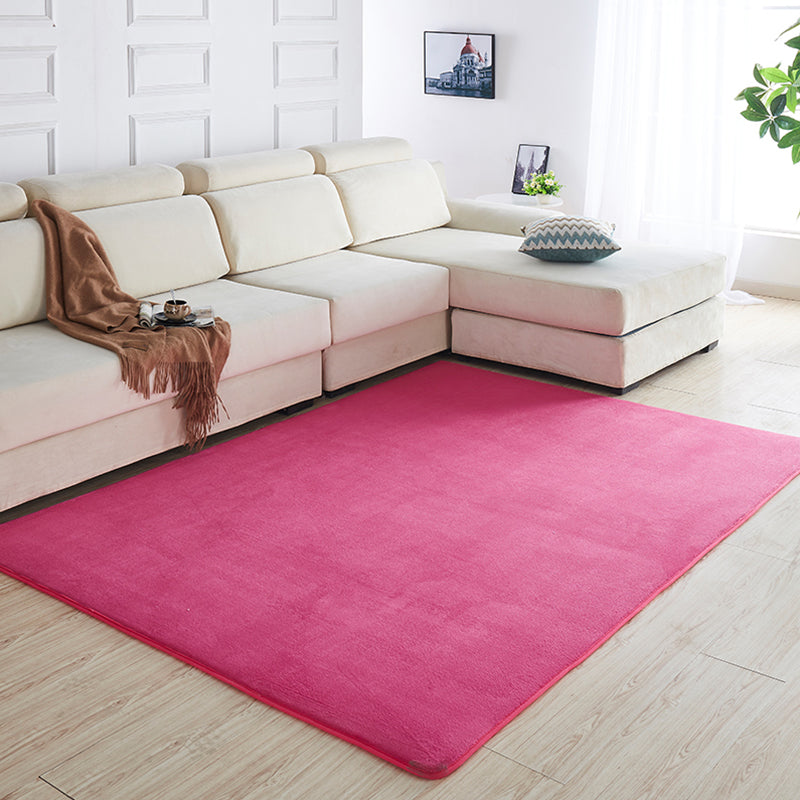 Multi Color Solid Color Rug Polypropylene Relaxing Indoor Rug Anti-Slip Backing Pet Friendly Area Carpet for Room Rose Red Clearhalo 'Area Rug' 'Casual' 'Rugs' Rug' 2288064