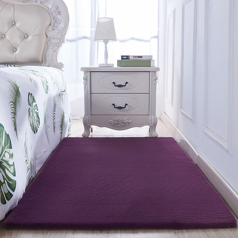 Simple Bedroom Rug Multi Colored Solid Color Area Rug Non-Slip Backing Pet Friendly Indoor Rug Purple Clearhalo 'Area Rug' 'Casual' 'Rugs' Rug' 2288067