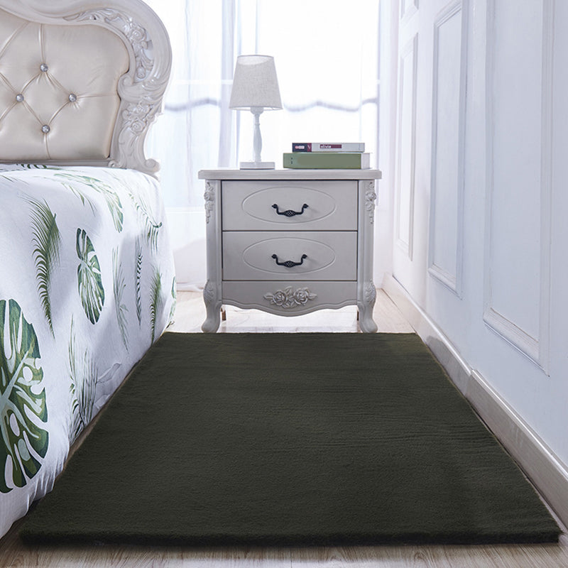 Simple Bedroom Rug Multi Colored Solid Color Area Rug Non-Slip Backing Pet Friendly Indoor Rug Green Clearhalo 'Area Rug' 'Casual' 'Rugs' Rug' 2288072