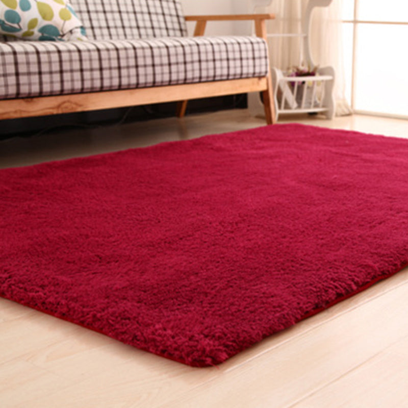 Cute Solid Color Rug Multi Colored Acrylic Area Carpet Pet Friendly Stain-Resistant Washable Indoor Rug for Room Burgundy Clearhalo 'Area Rug' 'Casual' 'Rugs' Rug' 2288085