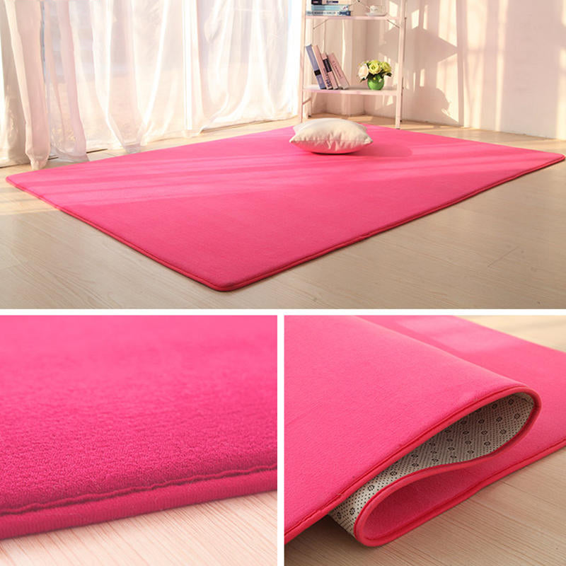 Simple Multi Color Relaxing Rug Polyster Solid Color Indoor Rug Non-Slip Pet Friendly Carpet for Home Rose Red Clearhalo 'Area Rug' 'Casual' 'Rugs' Rug' 2288107