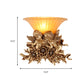 Flared Amber Glass Sconce Light Vintage 1 Light Hallway Wall Mount Light with Double Angel Decoration Clearhalo 'Wall Lamps & Sconces' 'Wall Lights' Lighting' 228812