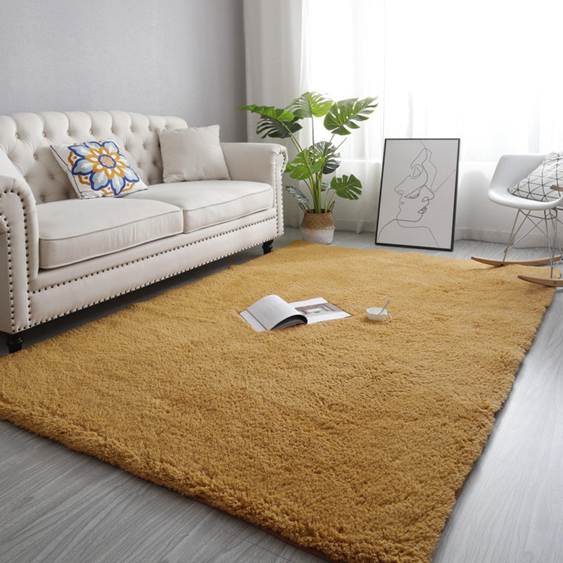 Modern Living Room Rug Multi Color Solid Color Area Carpet Anti-Slip Machine Washable Indoor Rug Khaki Clearhalo 'Area Rug' 'Casual' 'Rugs' Rug' 2288120