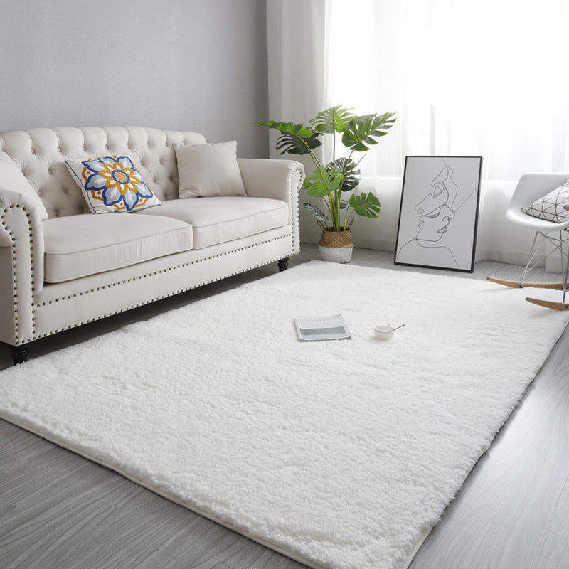 Modern Living Room Rug Multi Color Solid Color Area Carpet Anti-Slip Machine Washable Indoor Rug White Clearhalo 'Area Rug' 'Casual' 'Rugs' Rug' 2288121