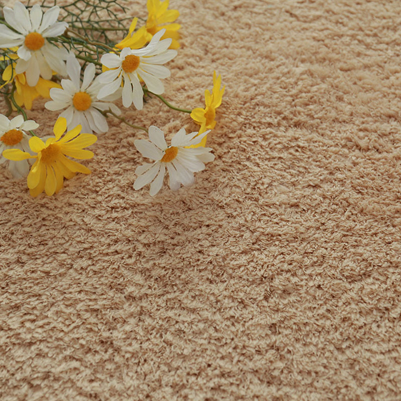 Trendy Solid Color Rug Multi Color Polyster Indoor Rug Non-Slip Backing Pet Friendly Area Carpet for Room Light Camel Clearhalo 'Area Rug' 'Casual' 'Rugs' Rug' 2288164