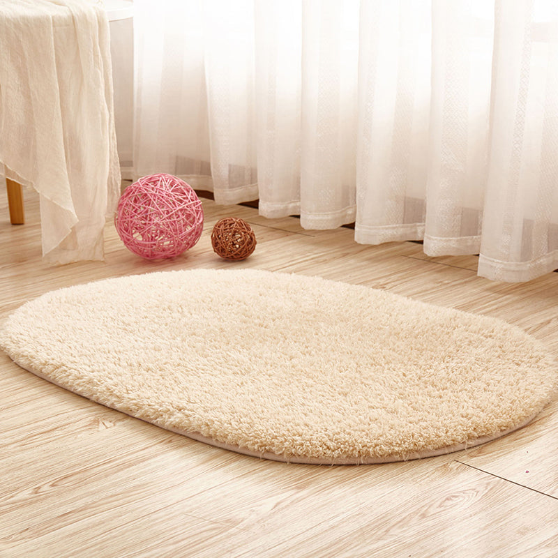 Multi Colored Solid Color Rug Polyster Casual Indoor Rug Anti-Slip Backing Pet Friendly Carpet for Bedroom Khaki Clearhalo 'Area Rug' 'Casual' 'Rugs' Rug' 2288173