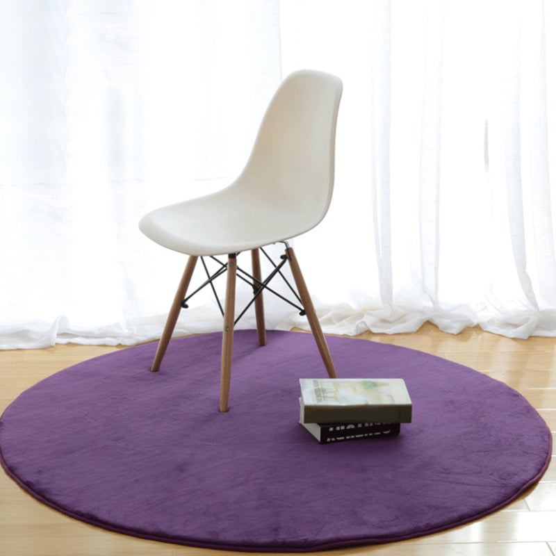 Simple Solid Color Rug Multi-Colored Synthetics Indoor Rug Anti-Slip Backing Washable Easy Care Carpet for Room Purple Clearhalo 'Area Rug' 'Casual' 'Rugs' Rug' 2288227