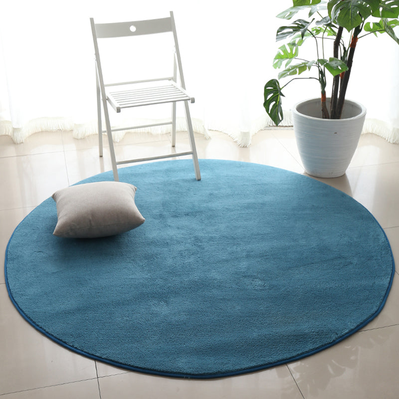 Contemporary Living Room Rug Multi Color Solid Color Area Carpet Polyster Non-Slip Backing Easy Care Rug Blue Clearhalo 'Area Rug' 'Casual' 'Rugs' Rug' 2288240