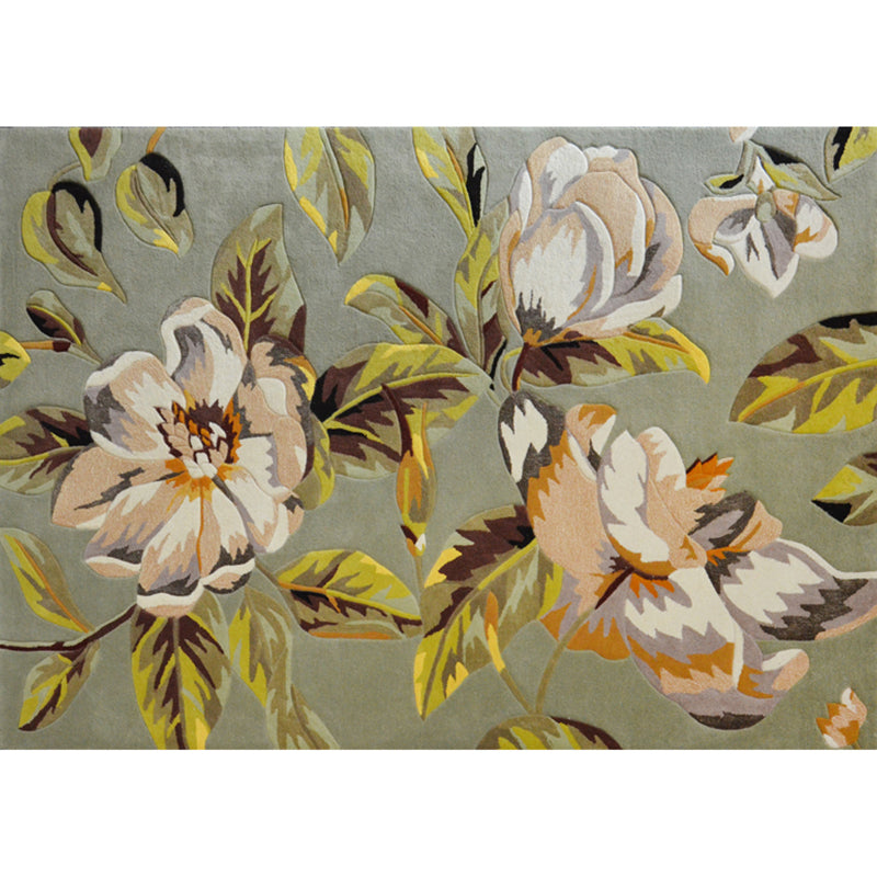 Casual Home Decoration Rug Multi Color Flower Printed Indoor Rug Lamb Wool Non-Slip Pet Friendly Carpet Green Clearhalo 'Area Rug' 'Rug' 2288249