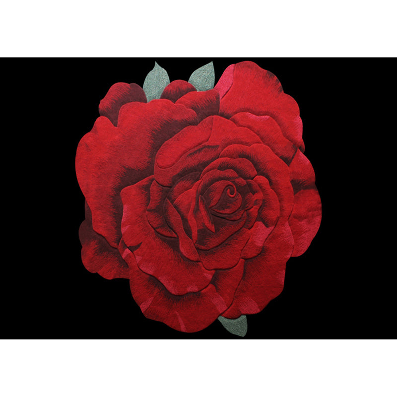 Casual Home Decoration Rug Multi Color Flower Printed Indoor Rug Lamb Wool Non-Slip Pet Friendly Carpet Red Clearhalo 'Area Rug' 'Rug' 2288253