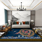 Multi Colored Living Room Rug Oriental Geo Printed Indoor Rug Cotton Blend Anti-Slip Backing Washable Carpet Blue Clearhalo 'Area Rug' 'Rug' 2288299