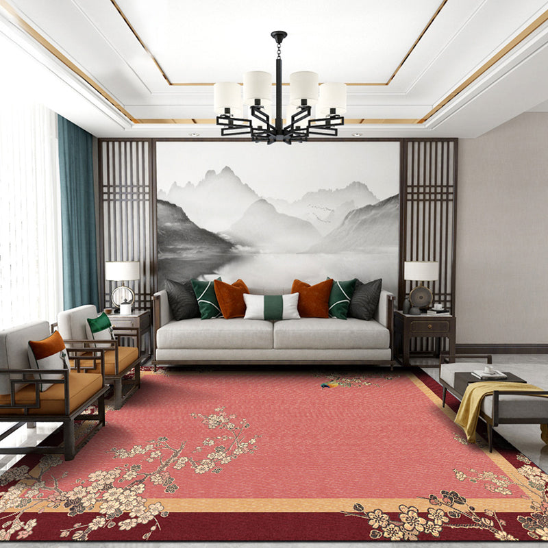 Multi Colored Living Room Rug Oriental Geo Printed Indoor Rug Cotton Blend Anti-Slip Backing Washable Carpet Orange Red Clearhalo 'Area Rug' 'Rug' 2288304