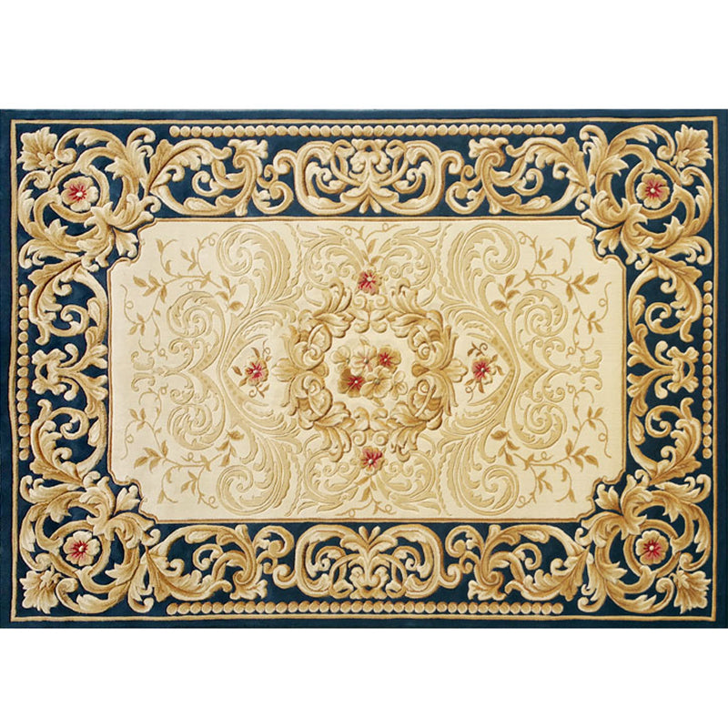 Multi Colored Chinoiserie Rug Polyster Floral Printed Indoor Rug Easy Care Pet Friendly Area Carpet for Parlor Gold 5'3" x 7'7" Clearhalo 'Area Rug' 'Rug' 2288324