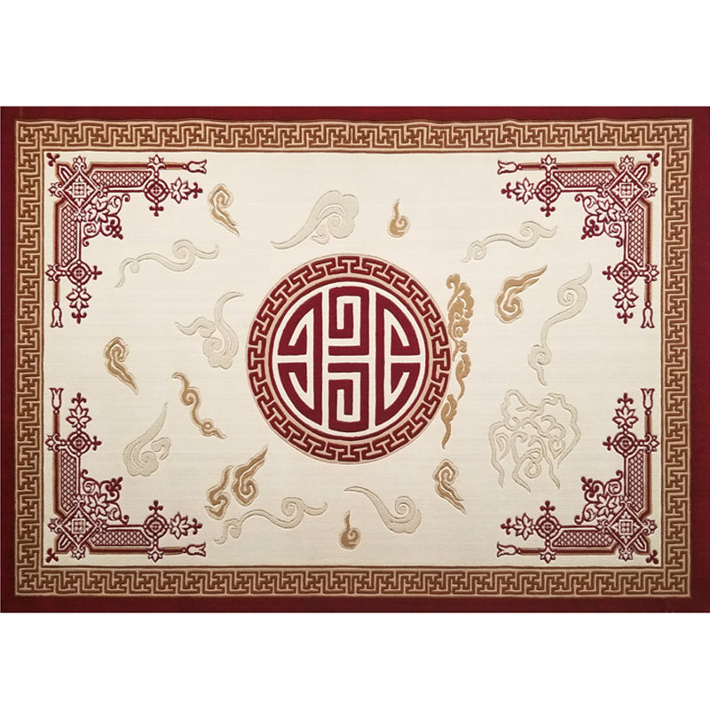 Multi Colored Chinoiserie Rug Polyster Floral Printed Indoor Rug Easy Care Pet Friendly Area Carpet for Parlor Red Clearhalo 'Area Rug' 'Rug' 2288326