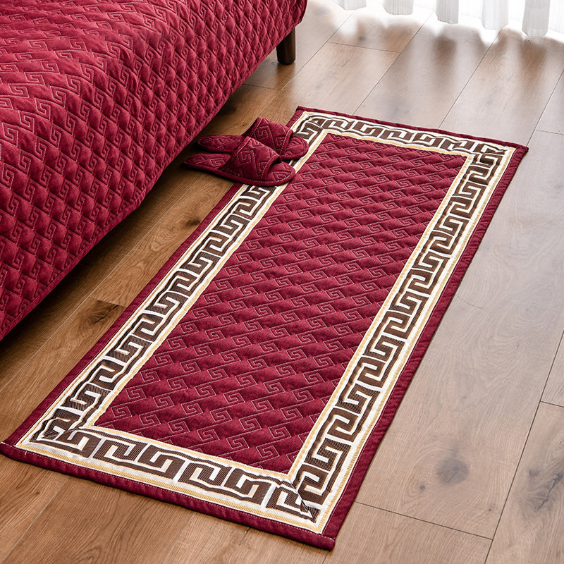 Chinese Home Decoration Rug Multi Color Geo Print Carpet Cotton Blend Anti-Slip Backing Easy Care Rug Red Clearhalo 'Area Rug' 'Rug' 2288329