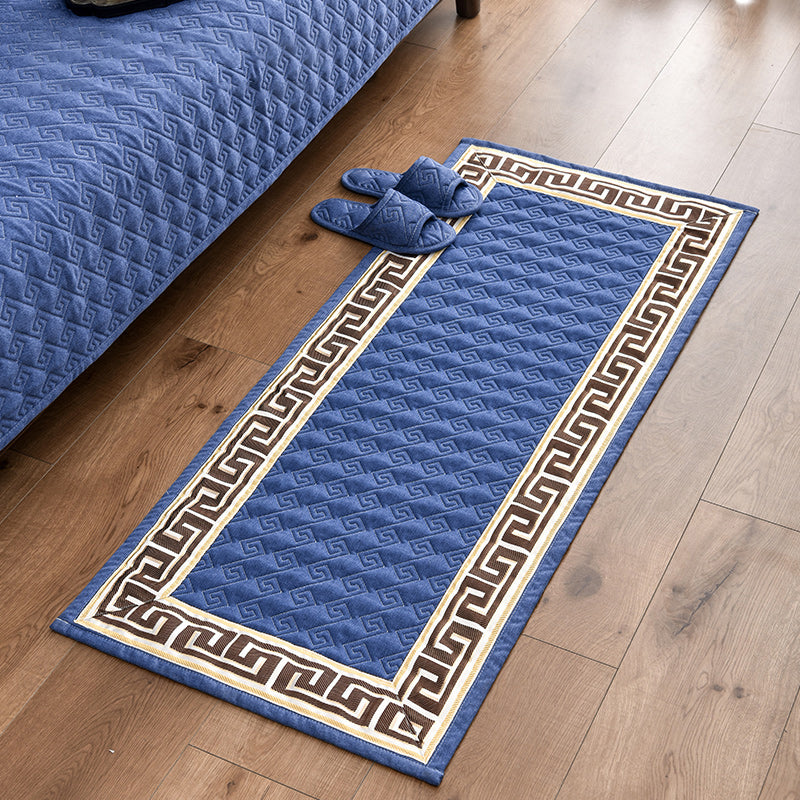 Chinese Home Decoration Rug Multi Color Geo Print Carpet Cotton Blend Anti-Slip Backing Easy Care Rug Navy Clearhalo 'Area Rug' 'Rug' 2288335