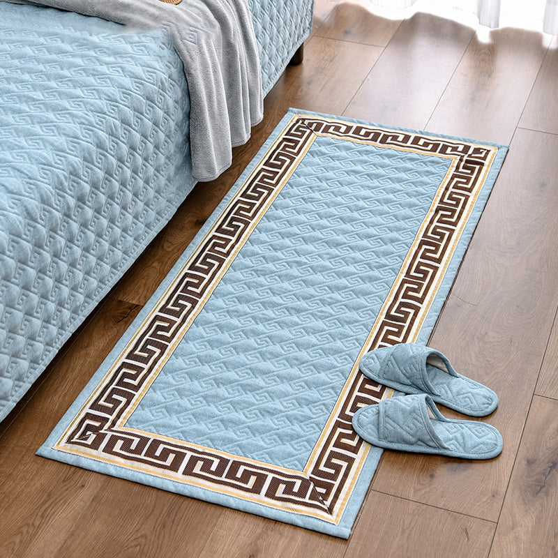 Chinese Home Decoration Rug Multi Color Geo Print Carpet Cotton Blend Anti-Slip Backing Easy Care Rug Light Blue Clearhalo 'Area Rug' 'Rug' 2288337