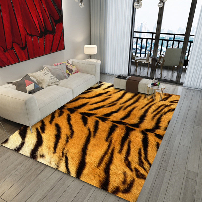 Trendy Parlor Rug Multi Colored Animal Skin Printed Area Carpet Anti-Slip Easy Care Indoor Rug Yellow-Red Clearhalo 'Area Rug' 'Casual' 'Rugs' Rug' 2288357