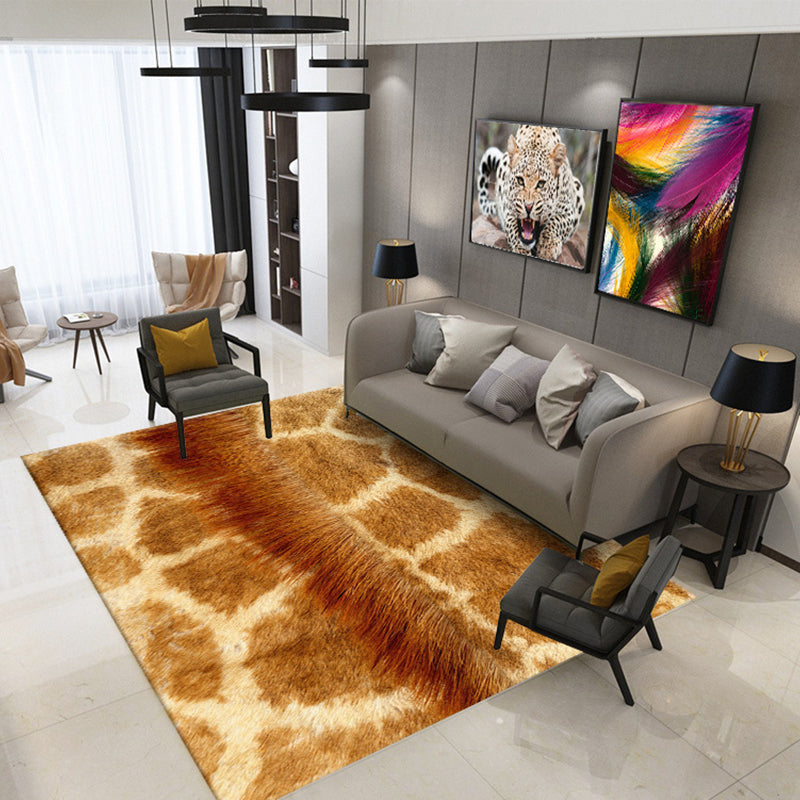 Trendy Parlor Rug Multi Colored Animal Skin Printed Area Carpet Anti-Slip Easy Care Indoor Rug Light Yellow Clearhalo 'Area Rug' 'Casual' 'Rugs' Rug' 2288362