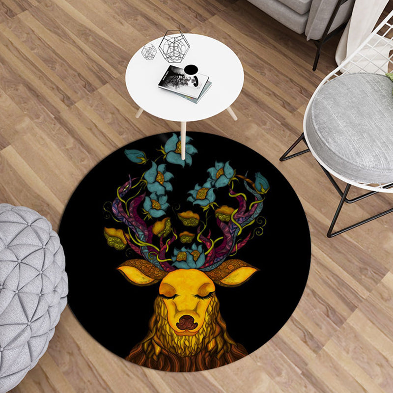 Modern Living Room Rug Multi Color Animal Printed Rug Polyster Non-Slip Backing Easy Care Carpet Gold Clearhalo 'Area Rug' 'Modern' 'Rugs' Rug' 2288390