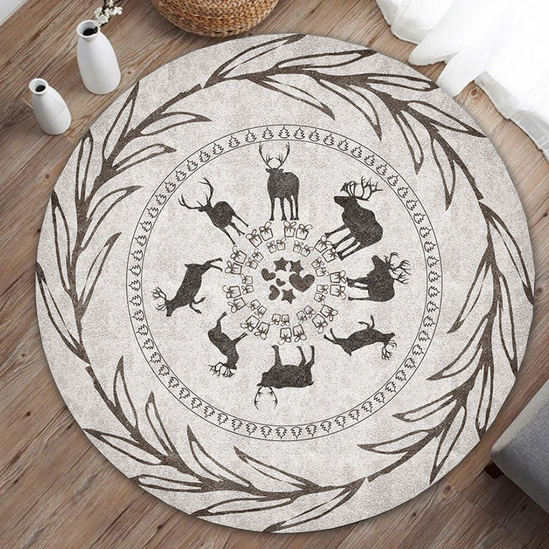 Formal Decoration Rug Multi Colored Animal Patterned Indoor Rug Synthetics Anti-Slip Pet Friendly Carpet Grey Clearhalo 'Area Rug' 'Modern' 'Rugs' Rug' 2288393