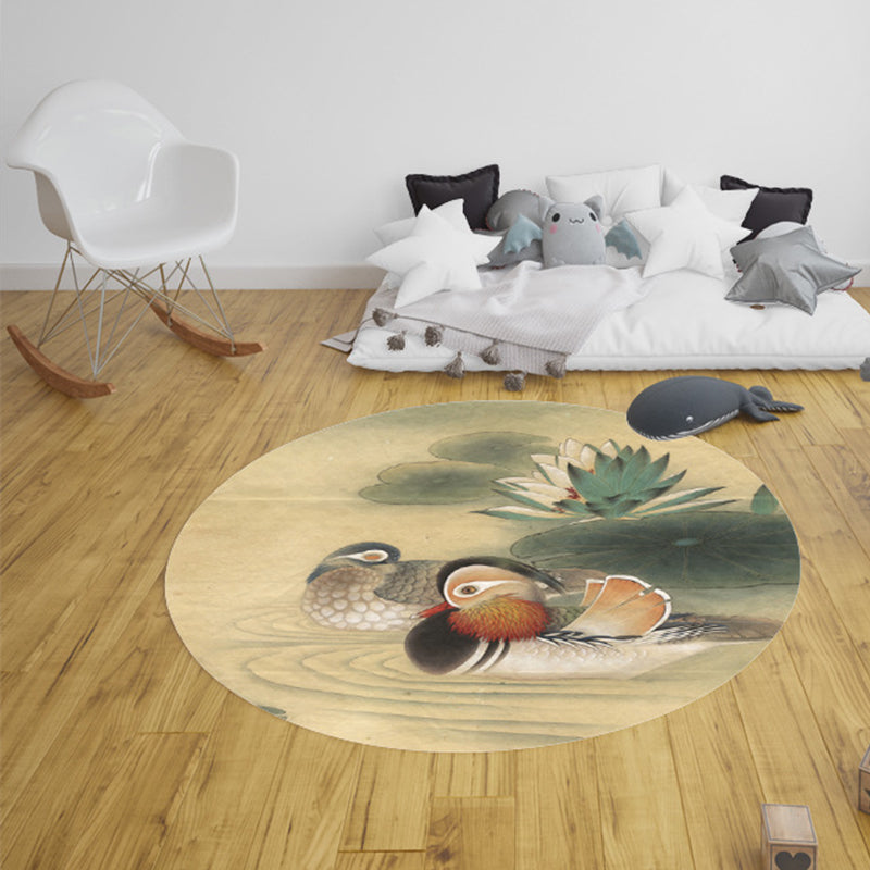 Formal Decoration Rug Multi Colored Animal Patterned Indoor Rug Synthetics Anti-Slip Pet Friendly Carpet Yellow Clearhalo 'Area Rug' 'Modern' 'Rugs' Rug' 2288394