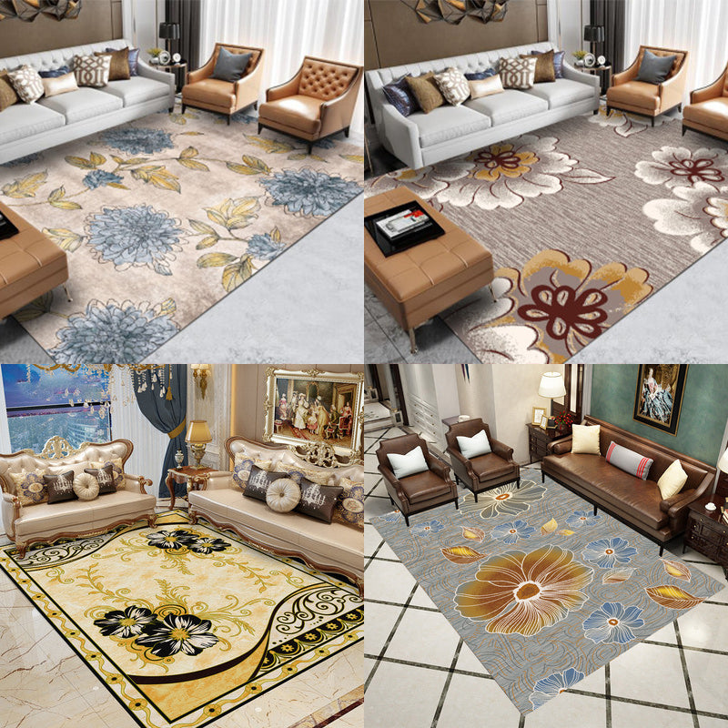 Modern Floral Printed Rug Multi Color Polypropylene Indoor Rug Non-Slip Backing Easy Care Area Carpet for Room Clearhalo 'Area Rug' 'Modern' 'Rugs' Rug' 2288407