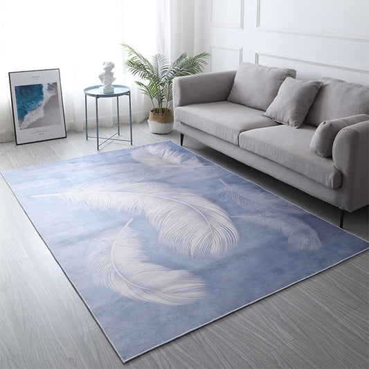 Gray Feather Rug Polyster Novelty Area Carpet Anti-Slip Backing Easy Care Indoor Rug for Living Room Clearhalo 'Area Rug' 'Modern' 'Rugs' Rug' 2288418