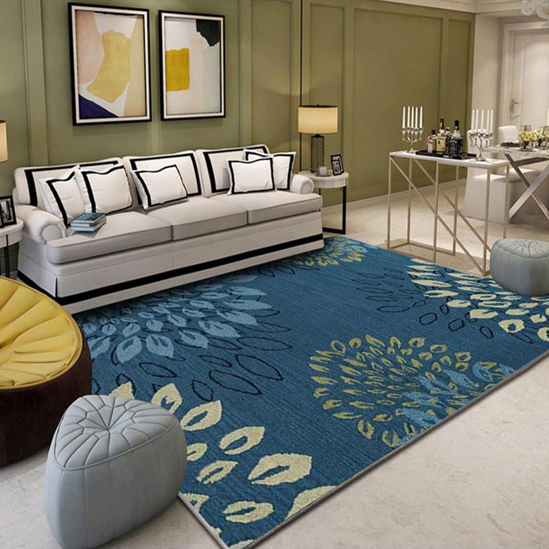 Formal Living Room Rug Multi Color Geometric Print Carpet Polyster Non-Slip Machine Washable Rug Dark Blue Clearhalo 'Area Rug' 'Modern' 'Rugs' Rug' 2288434